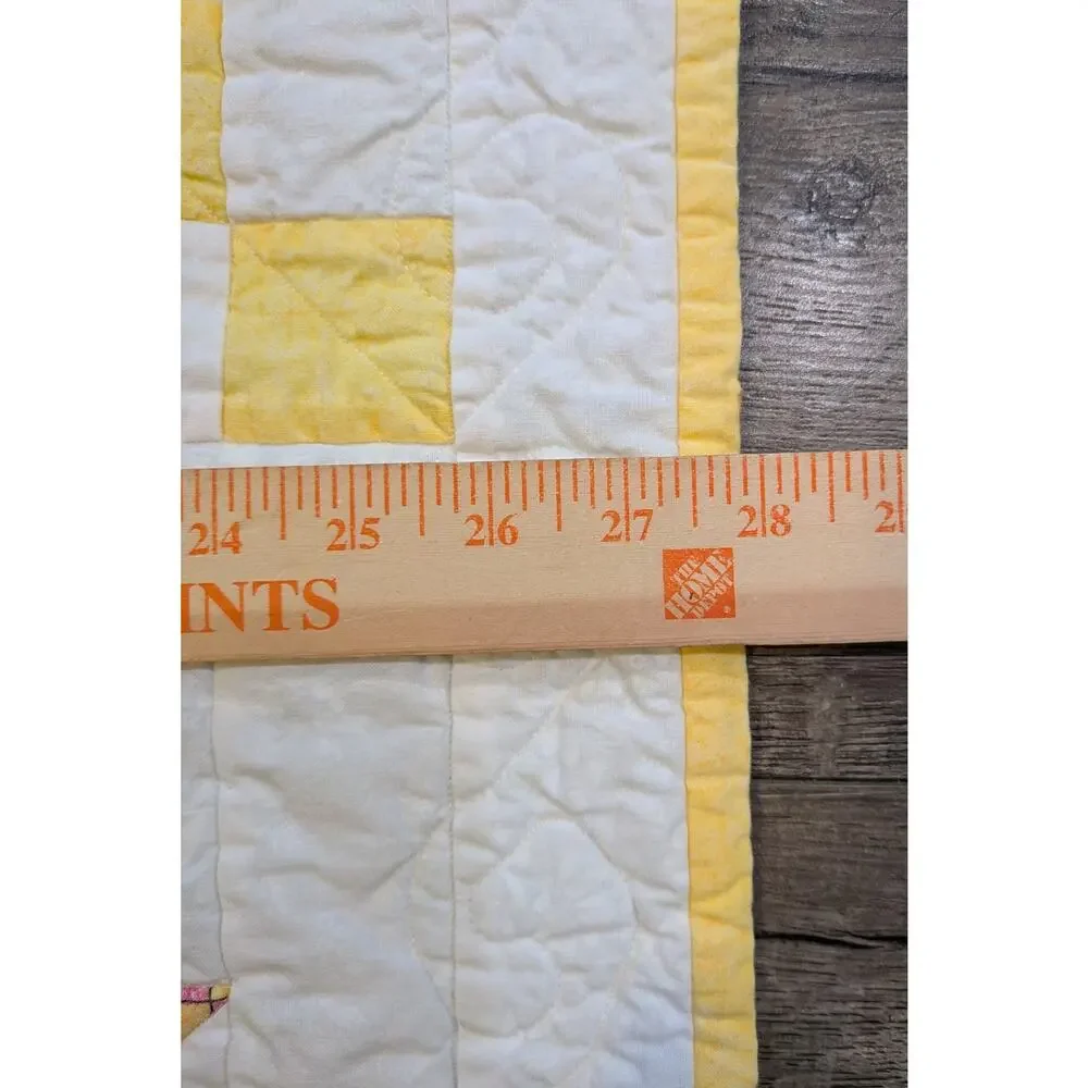 Vintage 1995 Handmade Sailboat Baby Quilt Signed Carol Paasch Cottagecore 28x34
